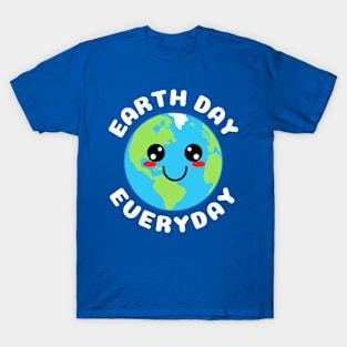 Cute Kawaii Planet Earth day Everyday T-Shirt